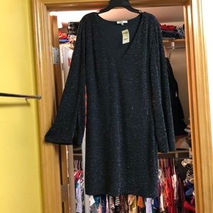 Black silver shimmer dress